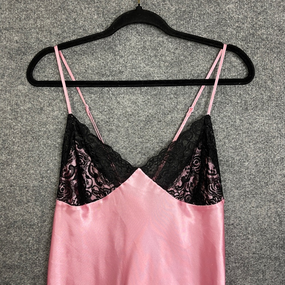 Vintage Y2K Frederick's of Hollywood Satin Slip Dress XL Excellent Lace - Picture 3 of 8